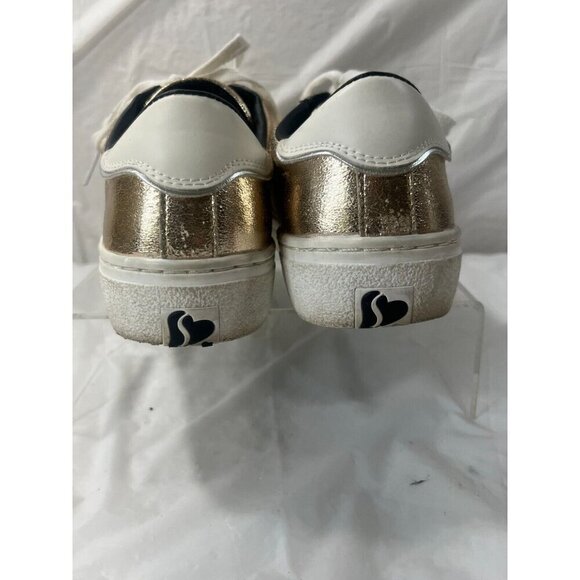 Sketchers Memory Foam Gold with Blk/Wht/Red Stripes with White Gems size 8 - Picture 11 of 12